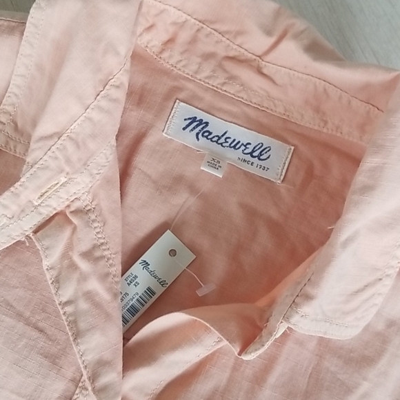 Madewell Tomboy Button Down Shirt Soft Peach NWT - Picture 5 of 9